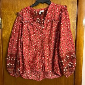 Joie Button Down Blouse Size XL